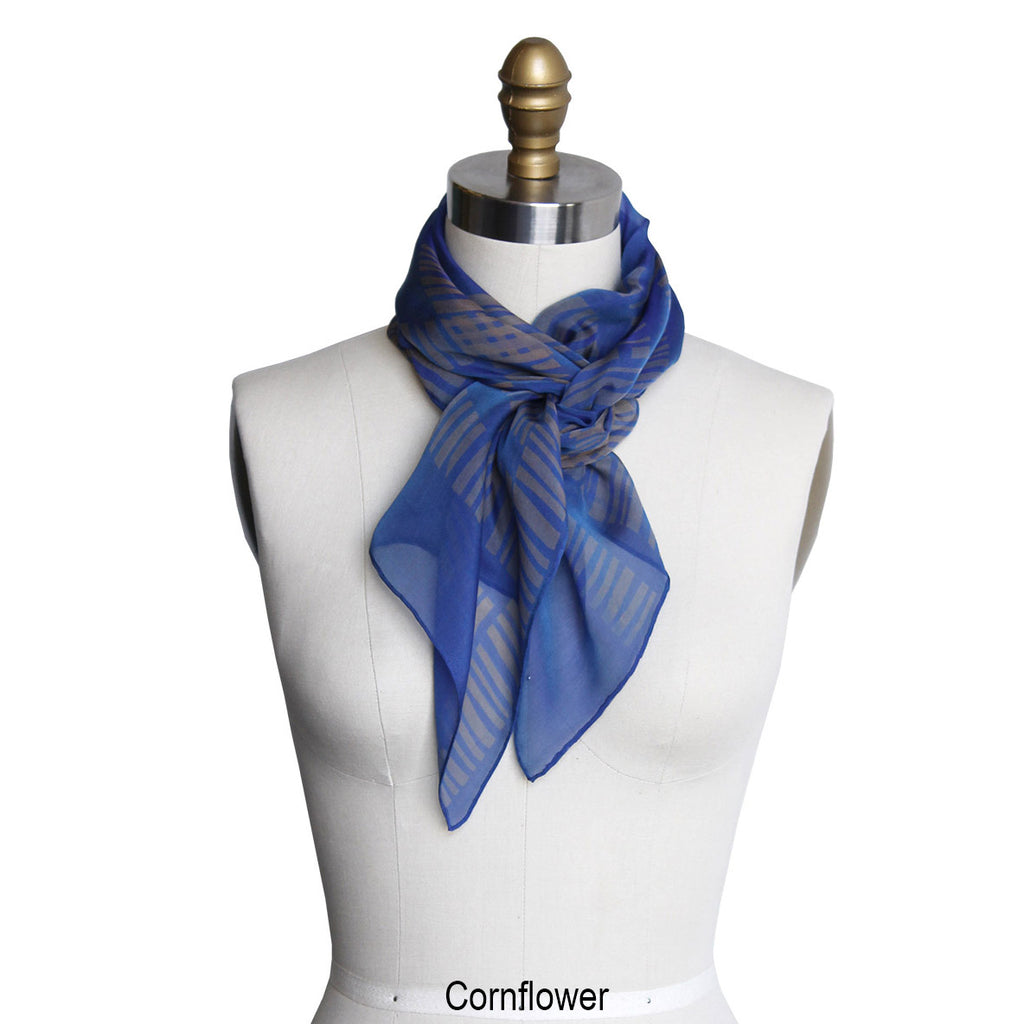 Silk Scarflette with Lines Pattern: Arin Arthur Screen